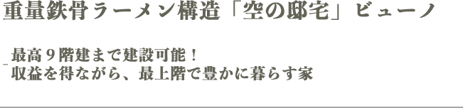 重量鉄骨ラーメン構造「空の邸宅」ビューノ