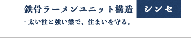 鉄骨ラーメンユニット構造シンセ　-太い柱と強い梁で、住まいを守る。